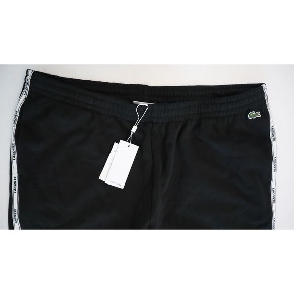 Lacoste XH120851 Men Sz 4XL Black Branded Bands Skinny Fleece Jogging Pants $120 - Picture 3 of 12